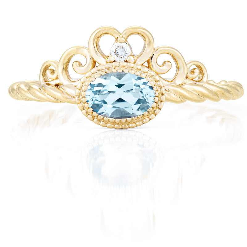 CC Galway Ring—Yellow Gold with Sky Blue Topaz
