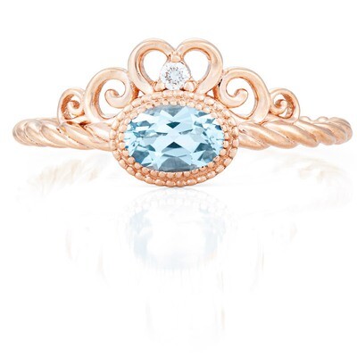 CC Galway© Ring—Rose Gold with Sky Blue Topaz