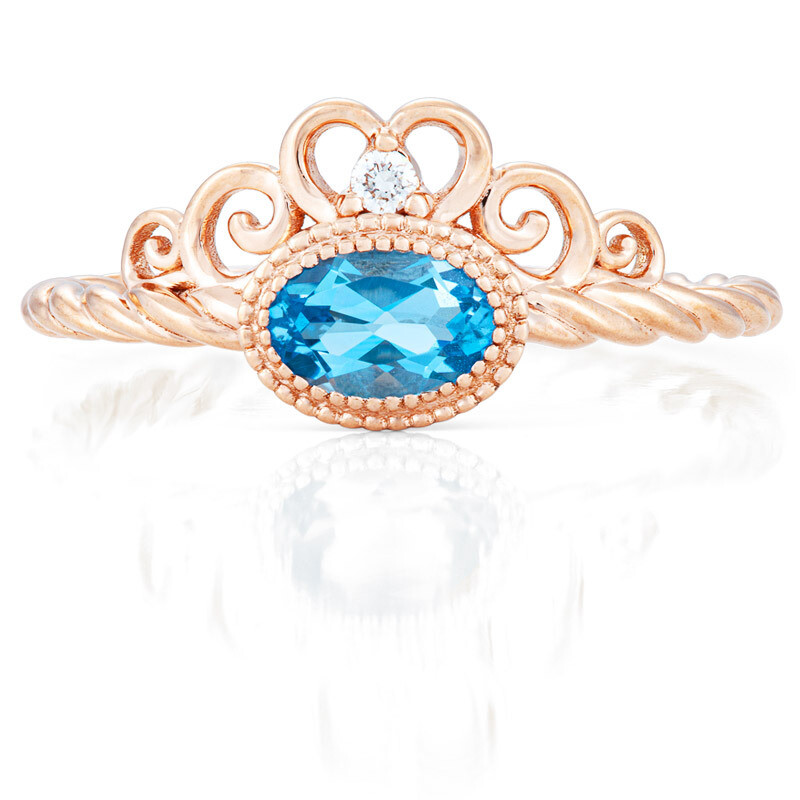 CC Galway Ring—Rose Gold with Swiss Blue Topaz