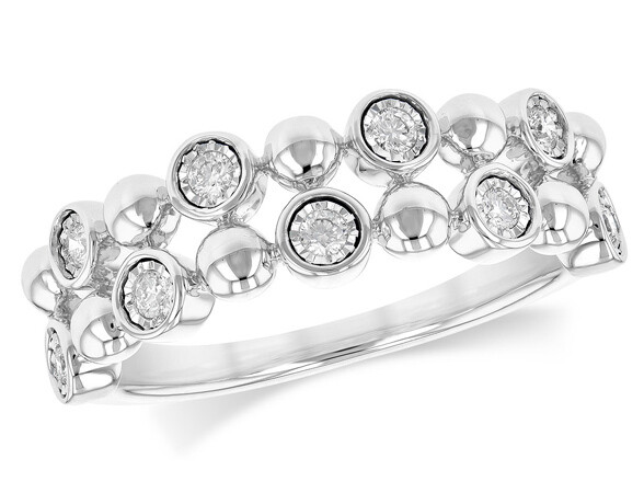 Two Row "Bubbles" Diamond Ring