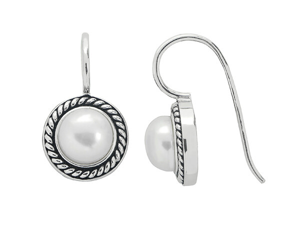 Button Pearl Earrings