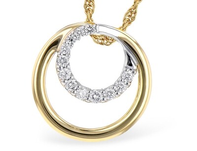 Double Circle Diamond Pendant
