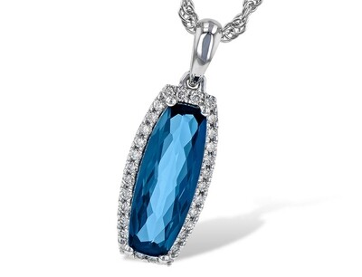 London Blue Topaz & Diamond Pendant