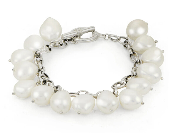Baroque Oval Pearl Chain Bracelet