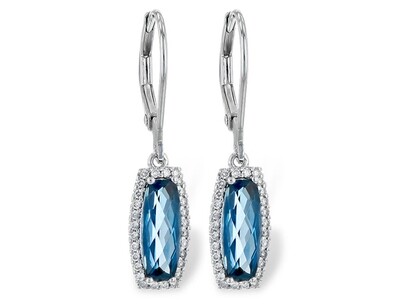 London Blue Topaz and Diamond Earrings