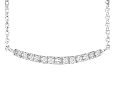Curved Diamond Bar Necklace