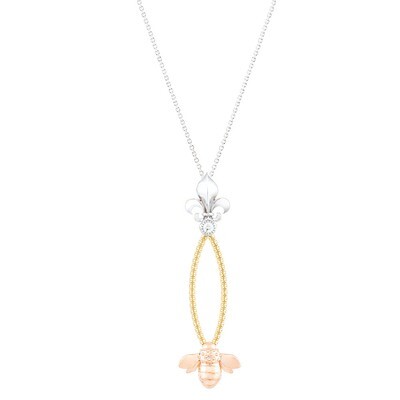 French Bee Pendant—White/Yellow/Rose Gold