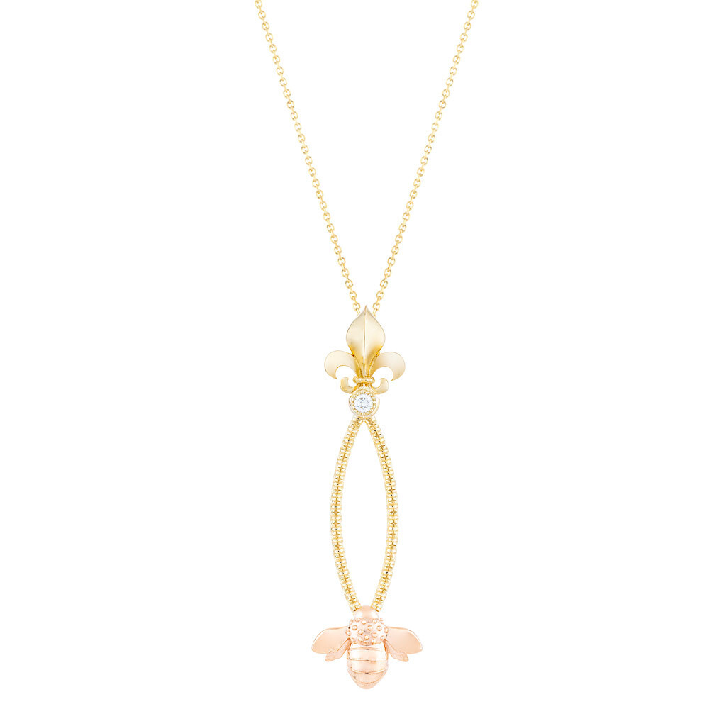 French Bee Pendant—Yellow/Rose Gold