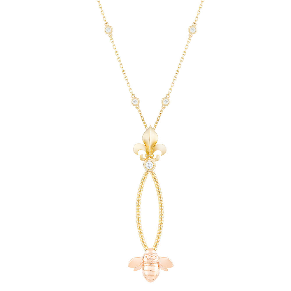 French Bee Pendant—Yellow/Rose Gold