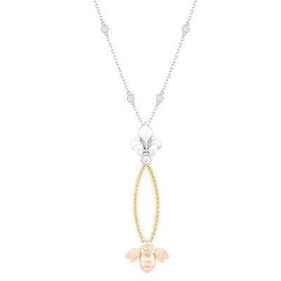 French Bee Pendant—White/Yellow/Rose Gold