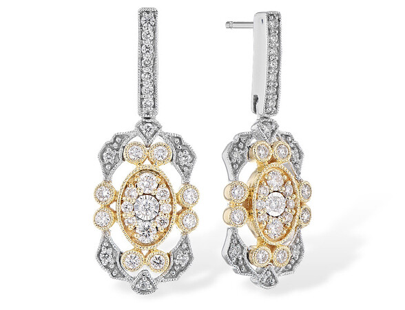 Vintage Two-Tone Diamond Earrings