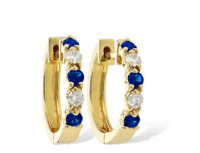Sapphire and Diamond Hoops