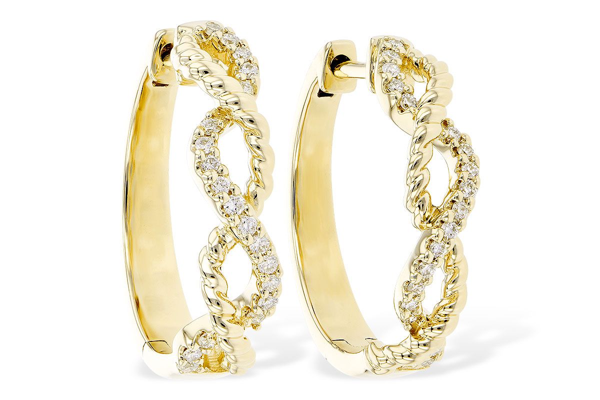 Woven Diamond Hoop Earrings