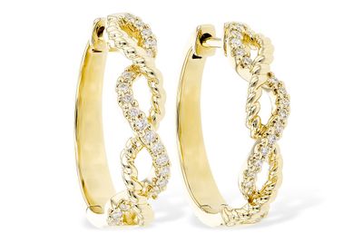 Woven Diamond Hoop Earrings