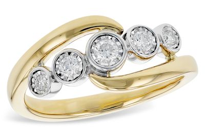 Bypass Two-Tone Diamond Ring