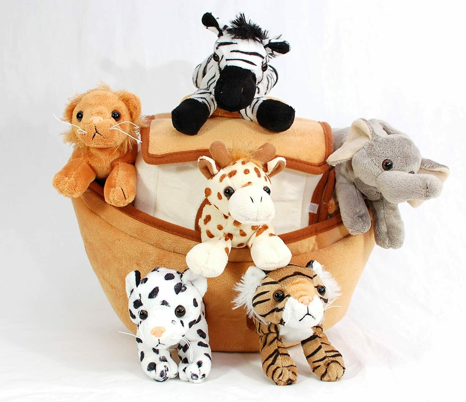 Plush Noah's Ark with Animals - Six  Stuffed Animals in Play Ark Carrying Case