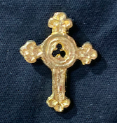 India Stewart Gold Trinity Cross Lapel Pin
