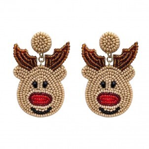 Beaded Rudolph Earrings