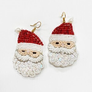 Beaded Santa Earrings