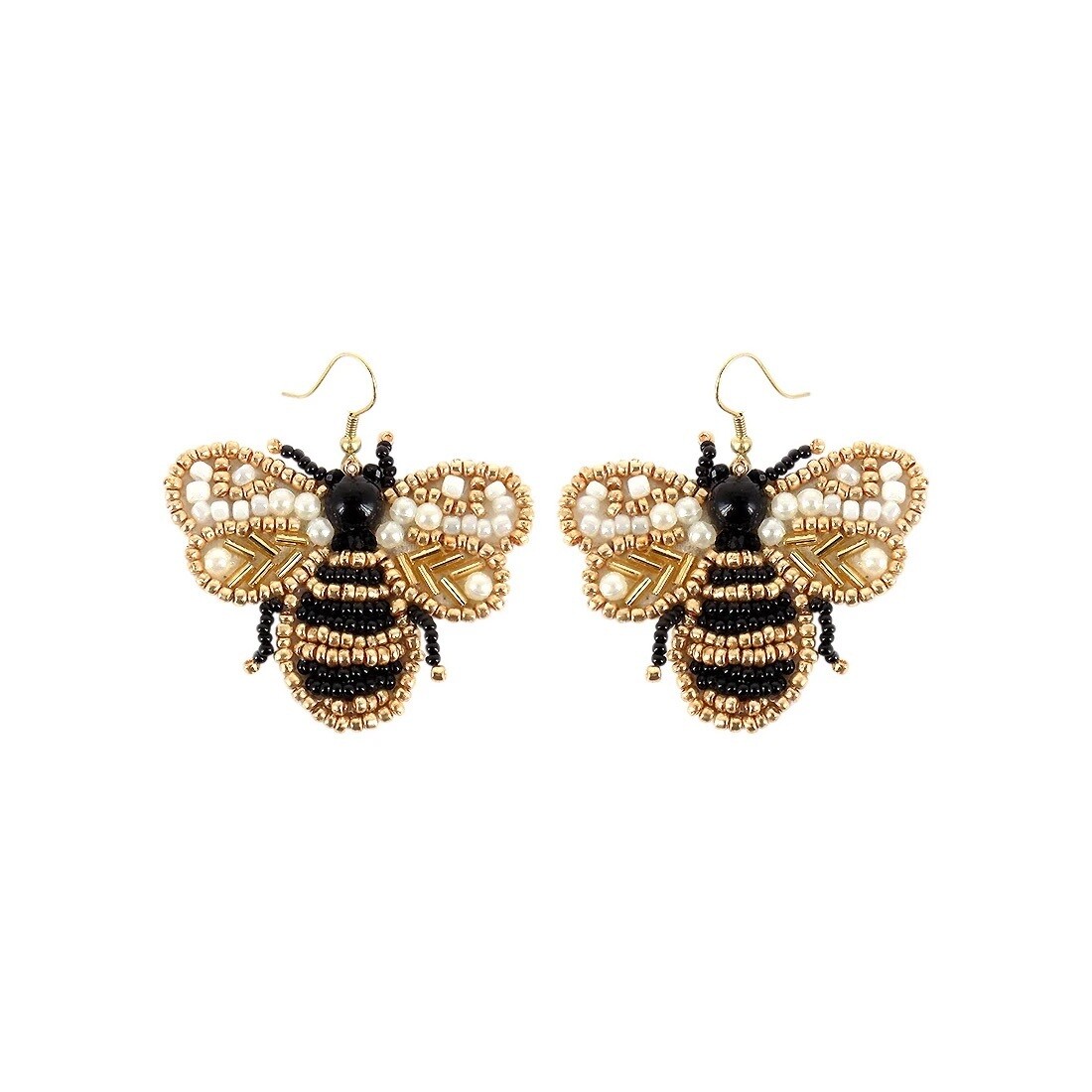 Beaded Bee Earrings