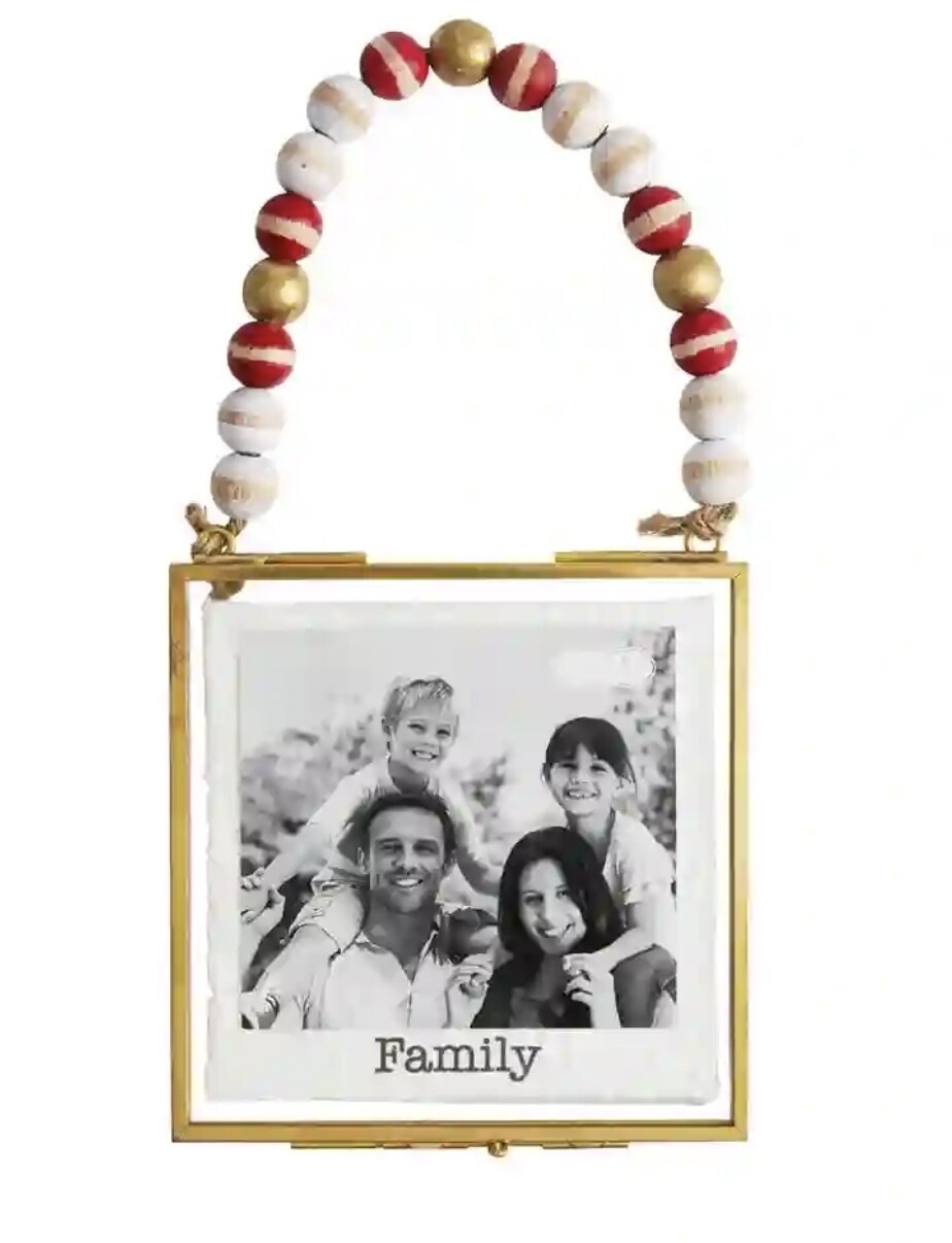 Beaded 3x3 Family Ornament