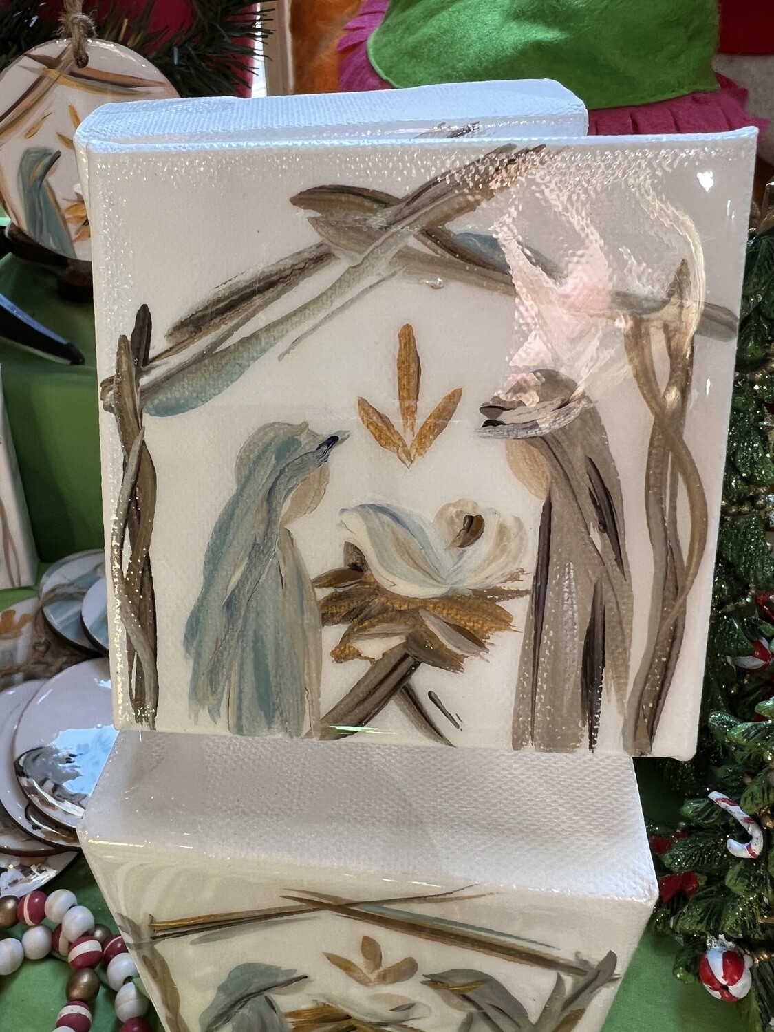 Soft Color Nativity on Canvas
