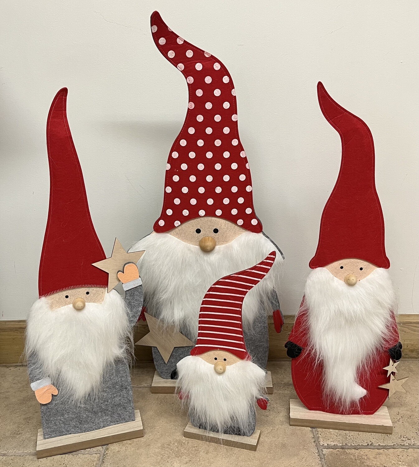 Freestanding Christmas Gnome Red Body Medium
