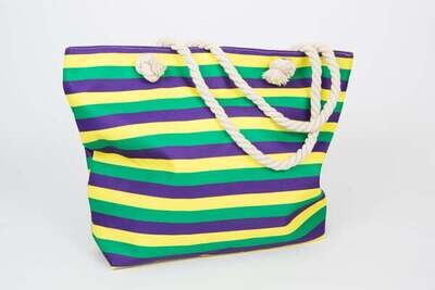 Purple, Green, Gold Striped Bag