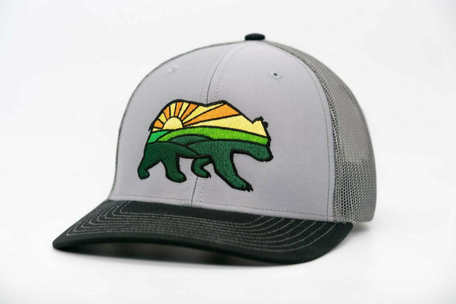 Prairie Bear Logo Hat Gray 6 Panel