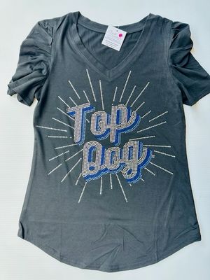 Ladies Crystal Coutoure V-neck With AB Rhinestone Design.