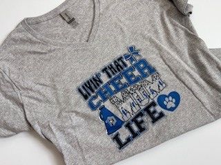 "Cheer Mom Life" tee shirt