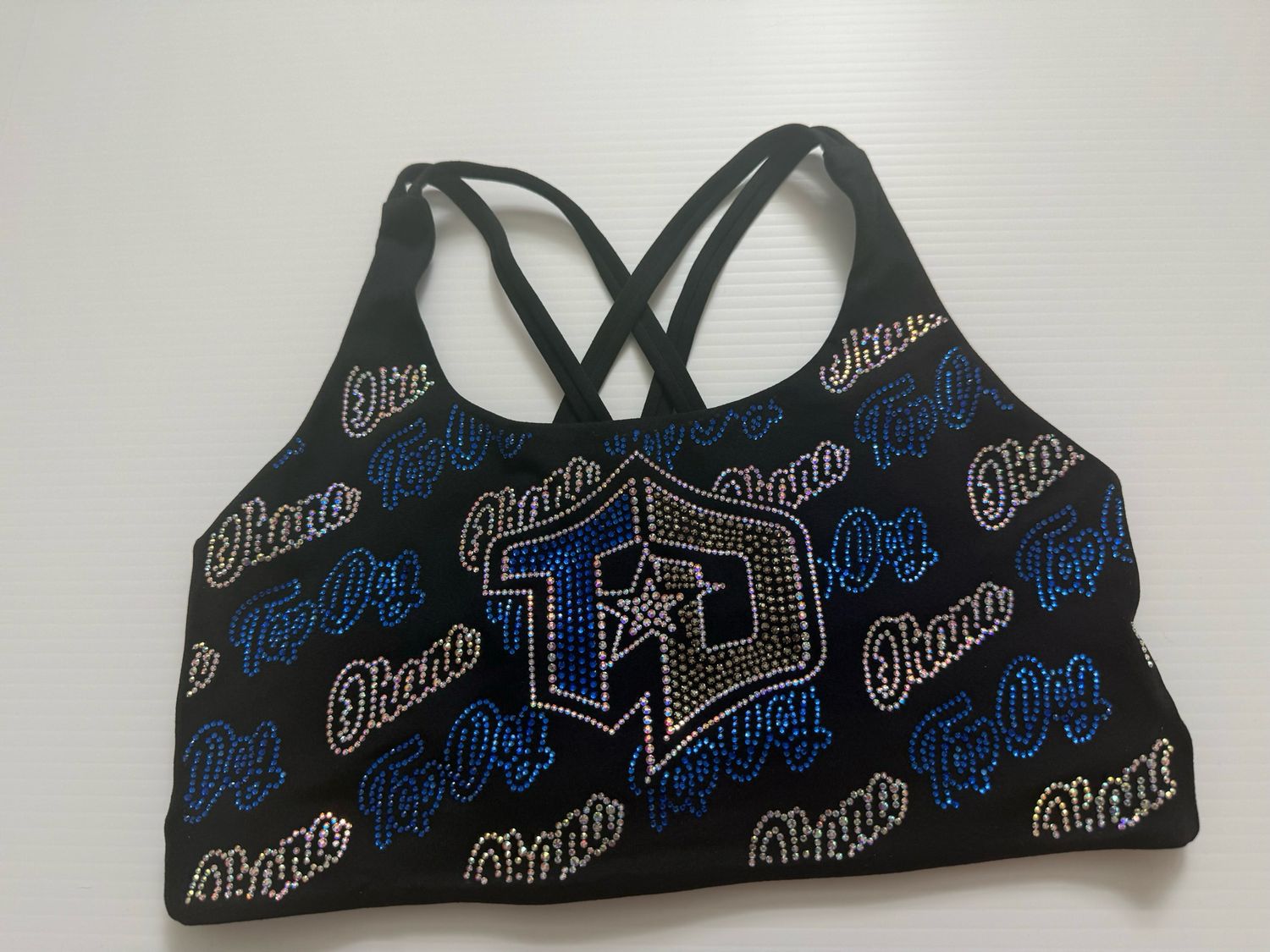 Sports Bra, Rhinestone Top Dog Ohana Repeat Sports Bra, Rhinestone Top Dog Ohana Repeat