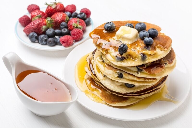 Wild berry and maple pancake
