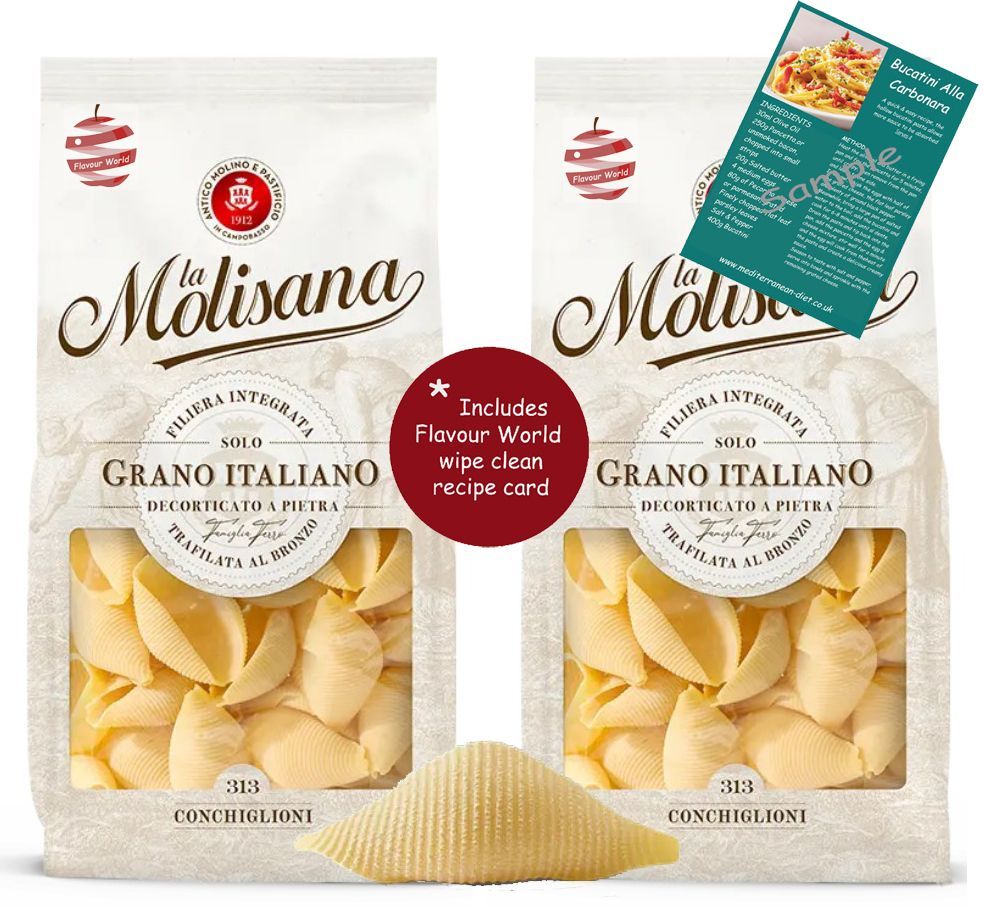 Conchiglioni Traditional Italian Giant dried Pasta Shells 2 x 500g packs