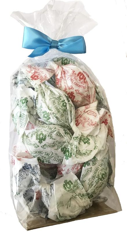 Amaretti del Chiostro Crunchy individually wrapped Italian Amaretti Biscuits in gift Bag 16 biscuits (approx 150g) Gluten Free