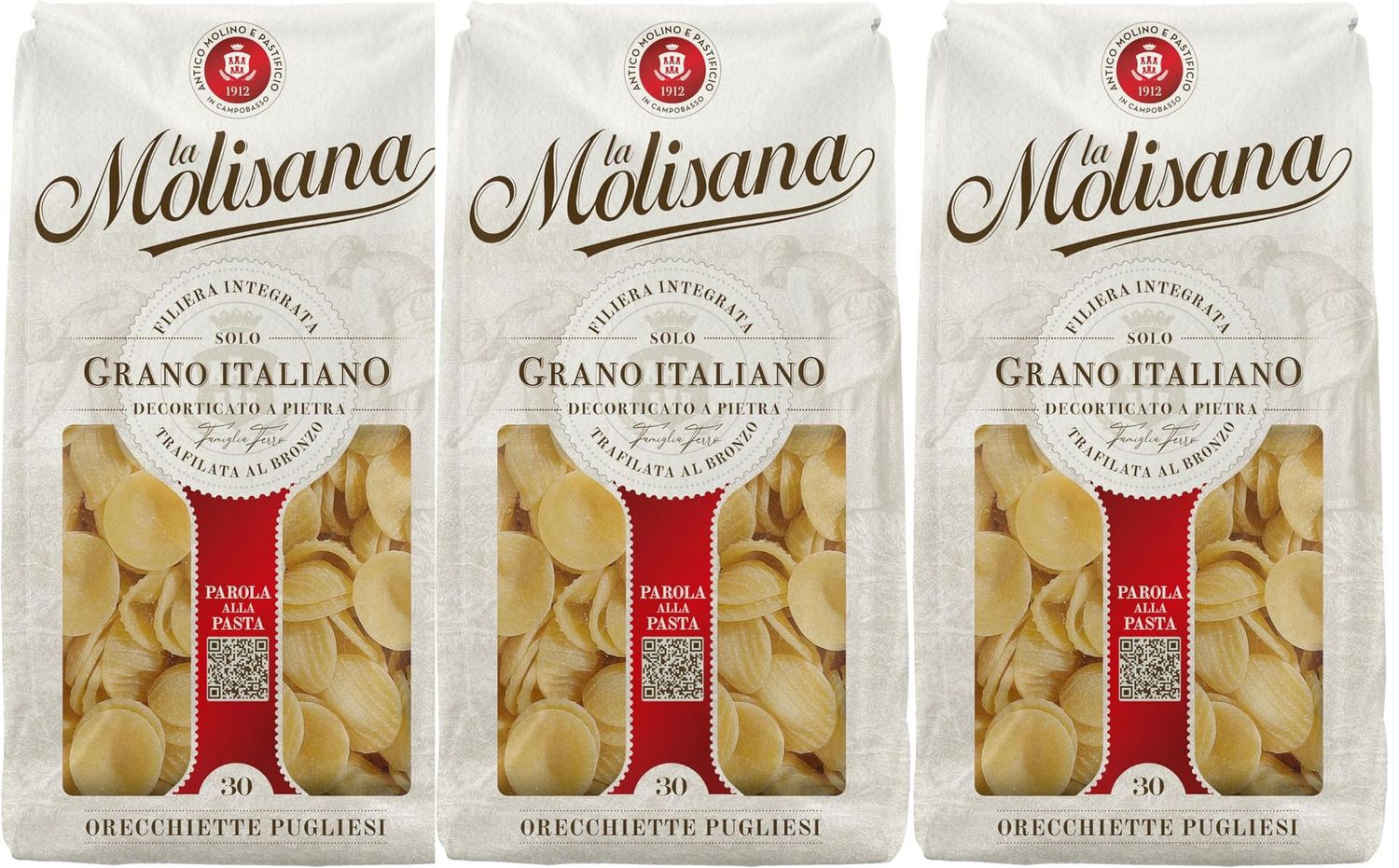 La Molisana Orecchiette Pugliesi No.30 Dried Pasta 1.5kg (3 x 500g)