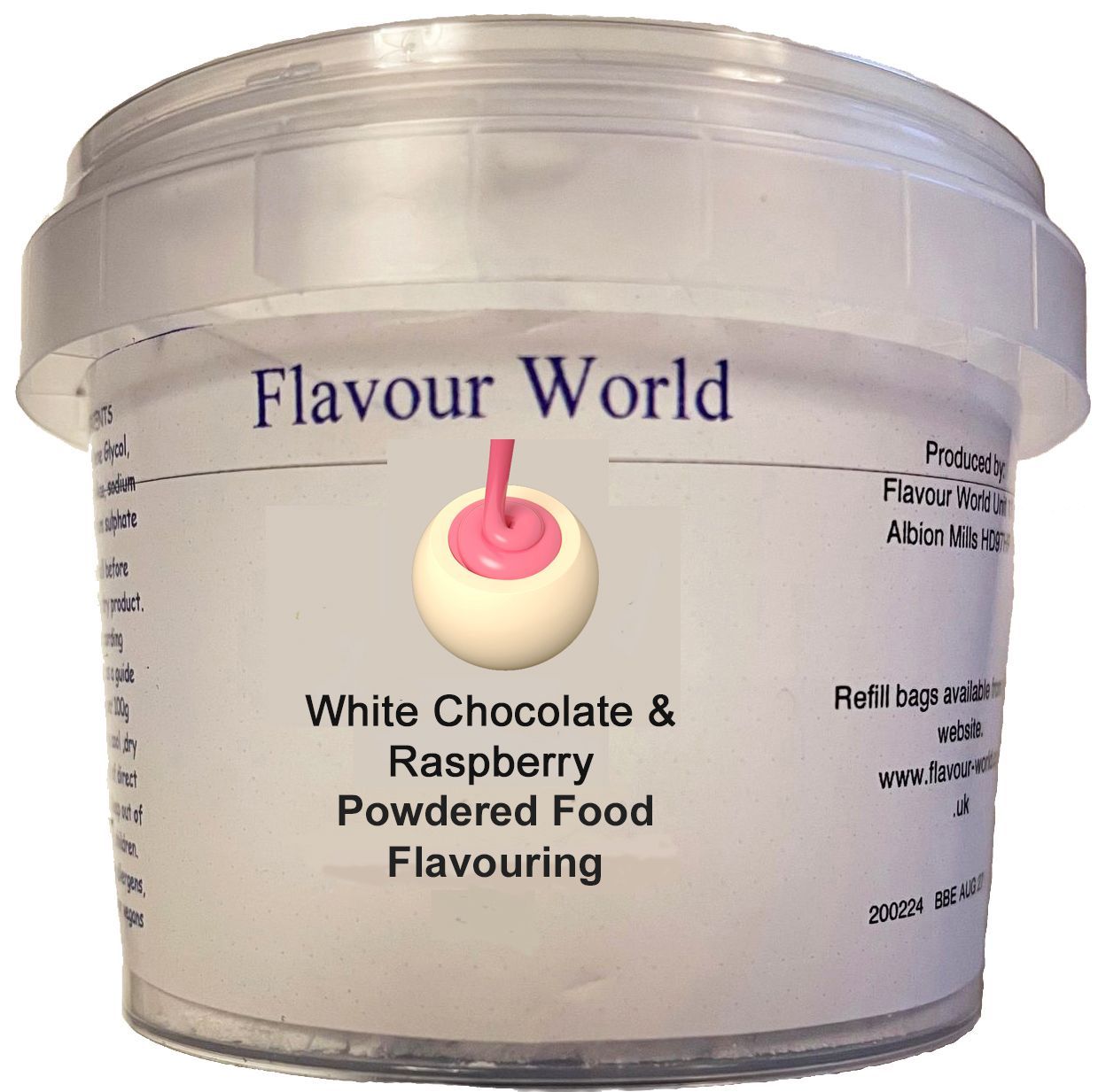 White chocolate and Raspberry Powdered Flavouring.