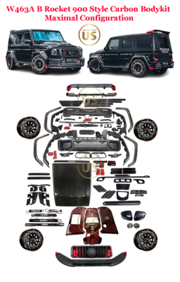 W463A Brabus Style Rocket 900 Full Carbon Fiber Body Kit for Mercedes-Benz SUV G-Class G500 G550 G63 W464 2018-2023