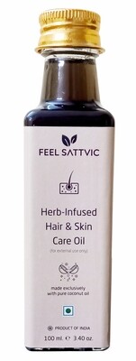 &#39;Feel Sattvic’ Premium Herbal Herbal Hair &amp; Skin Care Oil – 100 ml