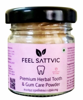 &#39;Feel Sattvic’ Premium Herbal Tooth &amp; Gum Care Powder – 18g