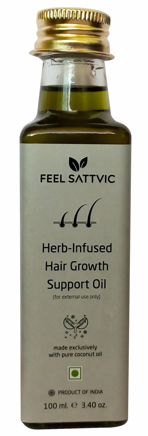 Premium Herbal Hair Growth Support Oil – 100 ml - Feel Sattvic
