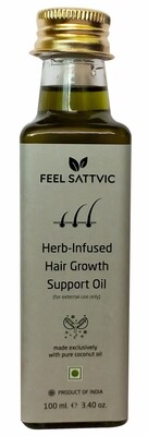 &#39;Feel Sattvic’ Premium Herbal Hair Growth Support Oil – 100 ml