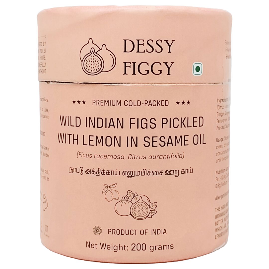 Premium Cold-Packed Wild Indian Figs Pickled with Lemon in Sesame Oil - 200g