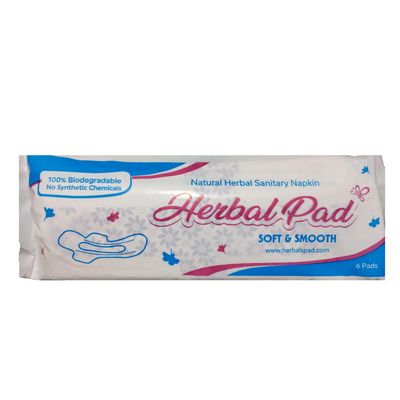 Herbal Sanitary Pads - Pack of 6 pads | Biodegradable and No chemicals