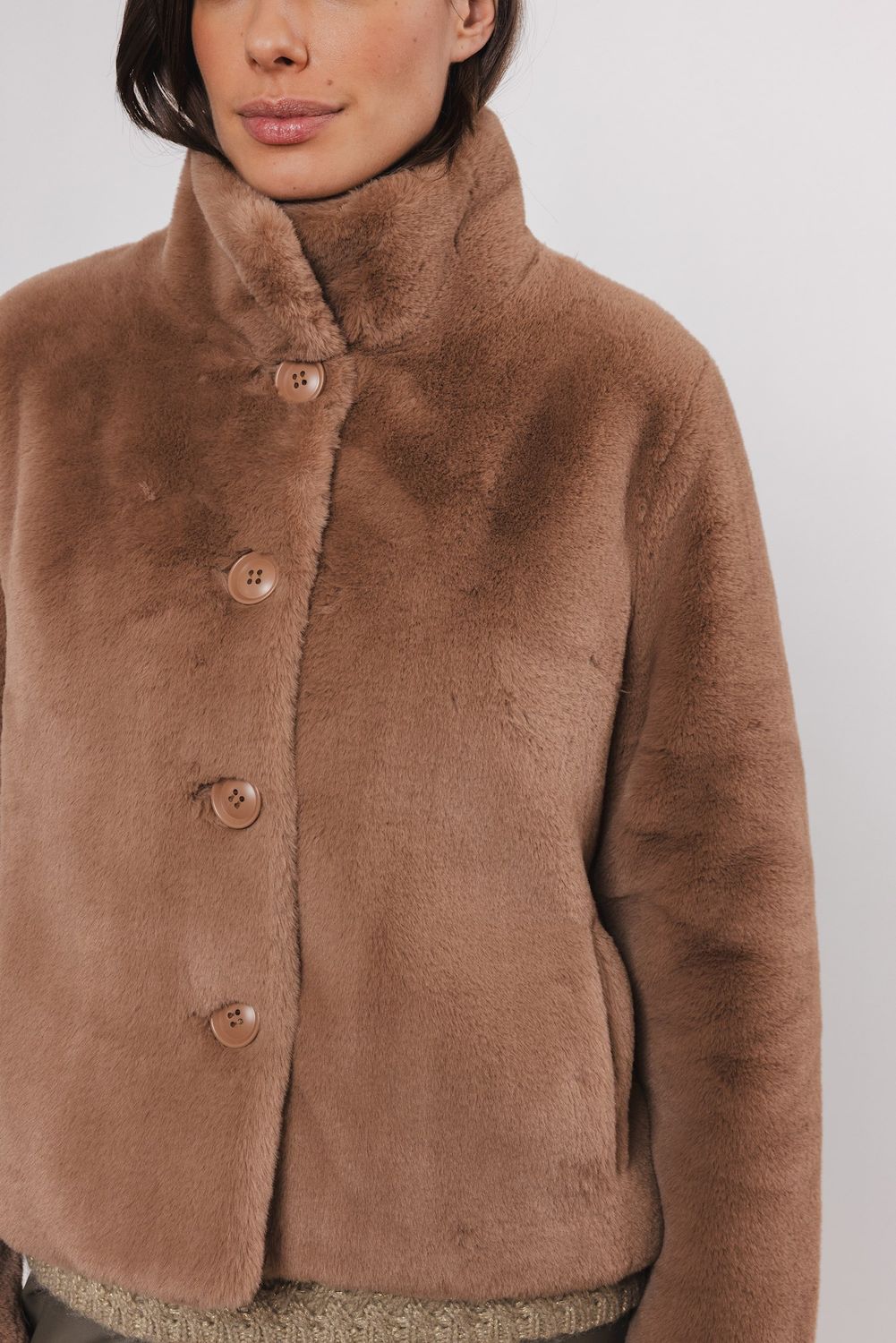 Rino &amp; Pelle Vie Jas/K faux fur Twig