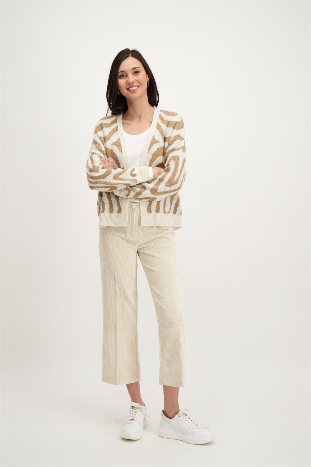 Signe Nature 843063 Gilet Ecru/camel
