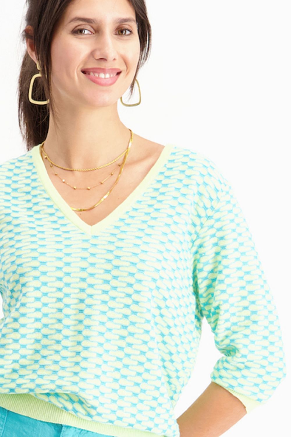 Signe Nature 842116 Pull Lime/turq