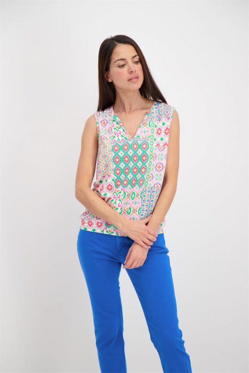 803004 Top Fushia/gr/wit