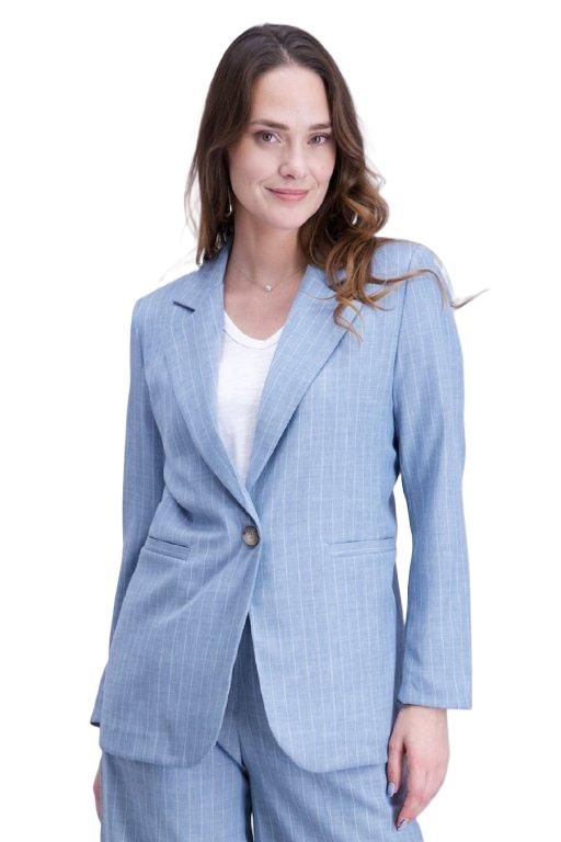 Signe Nature 845144 Blazer/str Ciel/ecru
