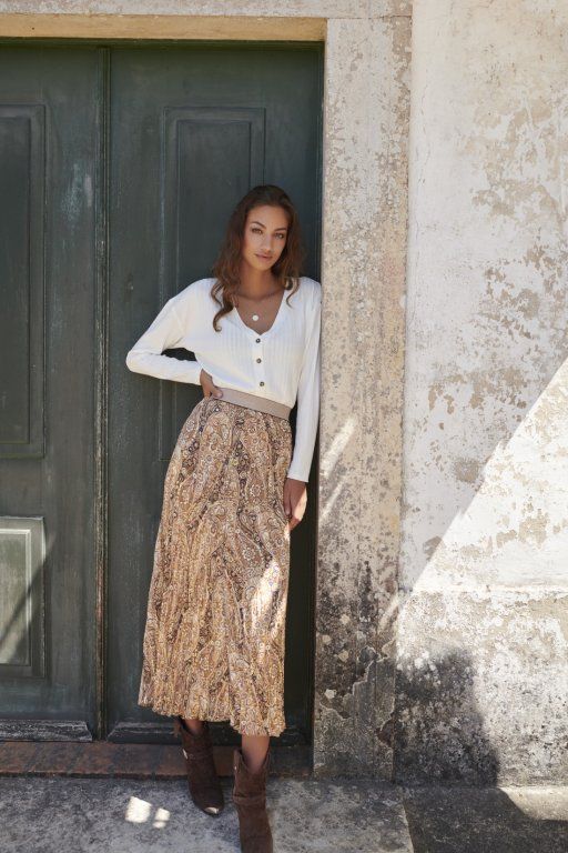 15003 Rok/plissé camel